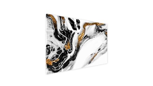 ALLboards Metallische Magnettafel MARMOR MARMORSTEIN GOLD WEIß 60x40cm MetalBoards Memoboard für jede Art von Magneten Magnetpinnwand zum Beschriften + 4 Marker, 10 Magnete und Schwamm im Lieferumfang von ALLboards