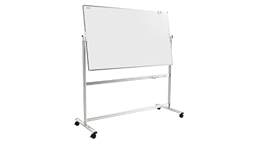 ALLboards Mobiles Whiteboard 120x90cm Magnettafel, Fahrbare Drehtafel, Beidseitig, Magnetisch, Trocken Abwischbar von ALLboards