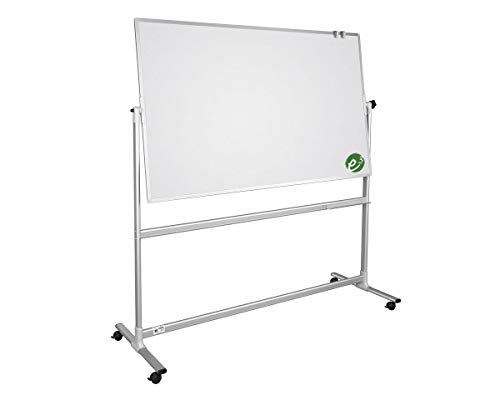 ALLboards Mobiles Whiteboard Emaillierte Oberfläche 170x100cm Magnettafel, Fahrbare Drehtafel, Beidseitig, Magnetisch, Trocken Abwischbar von ALLboards