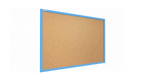 ALLboards Pinnwand mit Blauem Holz Rahmen 90x60cm Korktafel Korkwand Pinnwand Kork von ALLboards