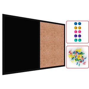 ALLboards Whiteboard-Pinnwand 90,0 x 60,0 cm Textil schwarz von ALLboards