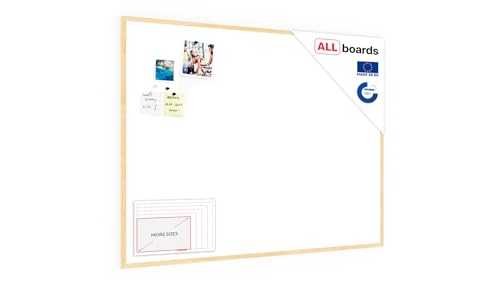 ALLboards Whiteboard mit Holzrahmen 120x90cm Magnettafel Weiß Magnetisch, Trocken Abwischbar von ALLboards