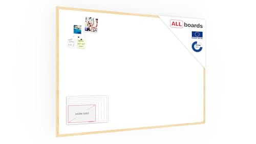 ALLboards Whiteboard mit Holzrahmen 150x100cm Magnettafel Weiß Magnetisch, Trocken Abwischbar von ALLboards