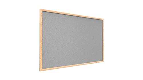 ALLboards helles Grau Pinnwand mit Holz Rahmen 90x60cm Korktafel Korkwand Pinnwand Kork Grau Oberfläche von ALLboards