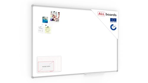 Allboards, magnetisches Whiteboard mit Expo-Alurahmen, trocken abwischbar und beschreibbar, wandmontierbar, 120 x 80 cm. von ALLboards