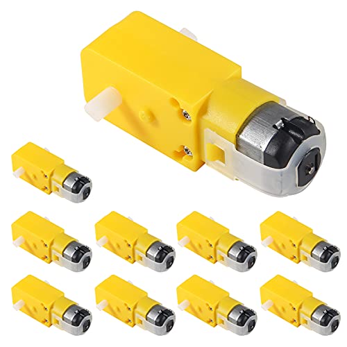 ALMOCN 10pcs DC3V-12V DC Getriebemotor für Allradantrieb Spielzeugauto/Roboterkörper/Flugzeugspielzeug.Chargennummer:Double Axis 1:48 (10pcs Motoren) von ALMOCN