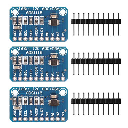 ALMOCN 16 Bit 16 Byte 4 Kanal I2C IIC Analog-Digital-ADC PGA Konverter mit programmierbarem Verstärker, hohe Präzision, ADC Konverter, Entwicklungsplatine für Arduino Raspberry Pi von ALMOCN