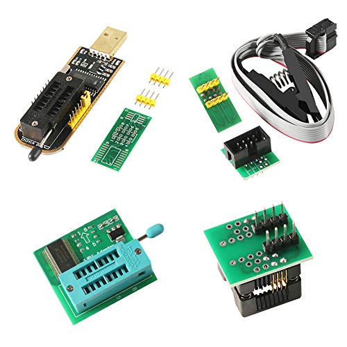 ALMOCN SOIC8 SOP8 Testclip für EEPROM 93CXX / 25CXX / 24CXX + CH341A 24 25 Series EEPROM Flash BIOS USB + 1,8V Adapter + Soic8 Adapter Programmer Module Kit von ALMOCN