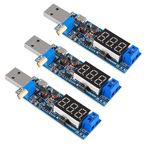 ALMOCN USB-Buck-Boost-Konverter, 3,5 V-12 V auf 1,2 V-24 V DC-DC, Step-Up-Step-Down-Netzteilmodul, Spannungsregler 5 V auf 3,3 V, 9 V, 12 V, 18 V, 24 V, 3 Stück von ALMOCN
