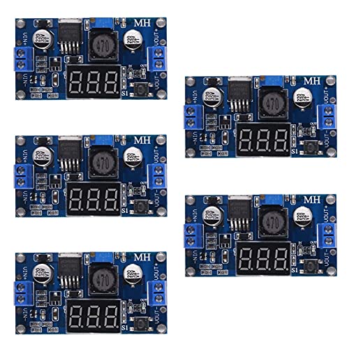 Abwärtswandler, Einstellbares Step-Down Leistungsmodul Spannungsregler DC-DC Spannungsstabilisator Netzteil mit LED Digitalanzeige (5 Stück) von ALMOCN