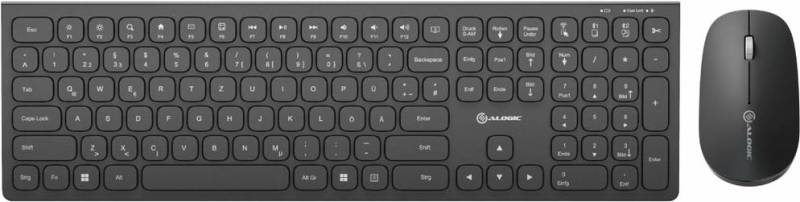 ALOGIC ASKBT3WC-DE Tastatur Maus enthalten Heimbüro RF Wireless + Bluetooth QWERTZ Deutsch Schwarz (ASKBT3WC-DE) von ALOGIC