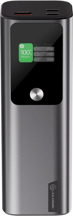 ALOGIC Ark - Powerbank - 27000 mAh - 140 Watt - 5 A - Power Delivery 3.1 - 3 Ausgabeanschlussstellen (2 x USB-C, USB) - Silber (A27KPB140W) von ALOGIC