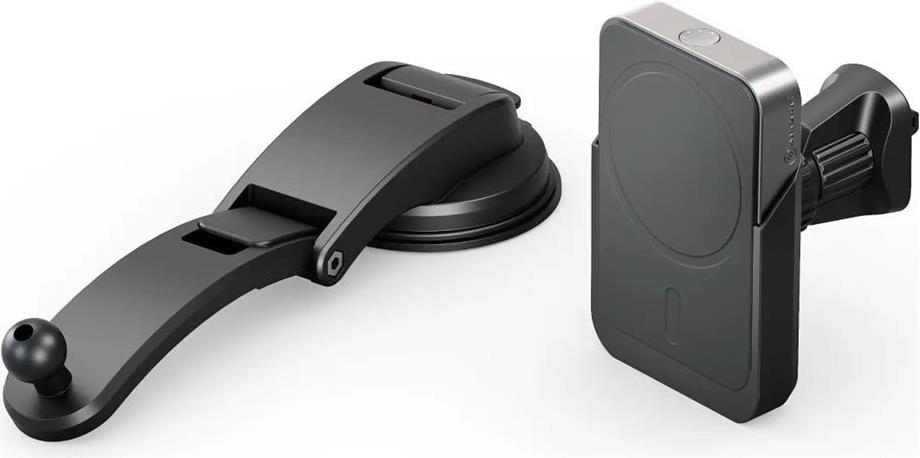 ALOGIC Matrix+ - Kfz-Halterung für induktives Laden + Kfz-Netzteil + Powerbank mit kabelloser Ladefunktion - 5000 mAh - 18 Watt - 1.67 A - Fast Charge (USB-C (PD)) - Schwarz (MSPBCMDM) von ALOGIC