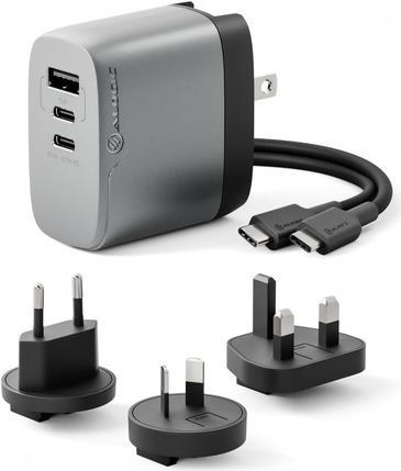 ALOGIC Rapid Power 3X67 - Netzteil - verschiedene Länder - 67 Watt - 1,5 A - PD - 3 Ausgabeanschlussstellen (2 x USB-C, USB) - Space-grau, Schwarz (WCM3X67-SGR) von ALOGIC