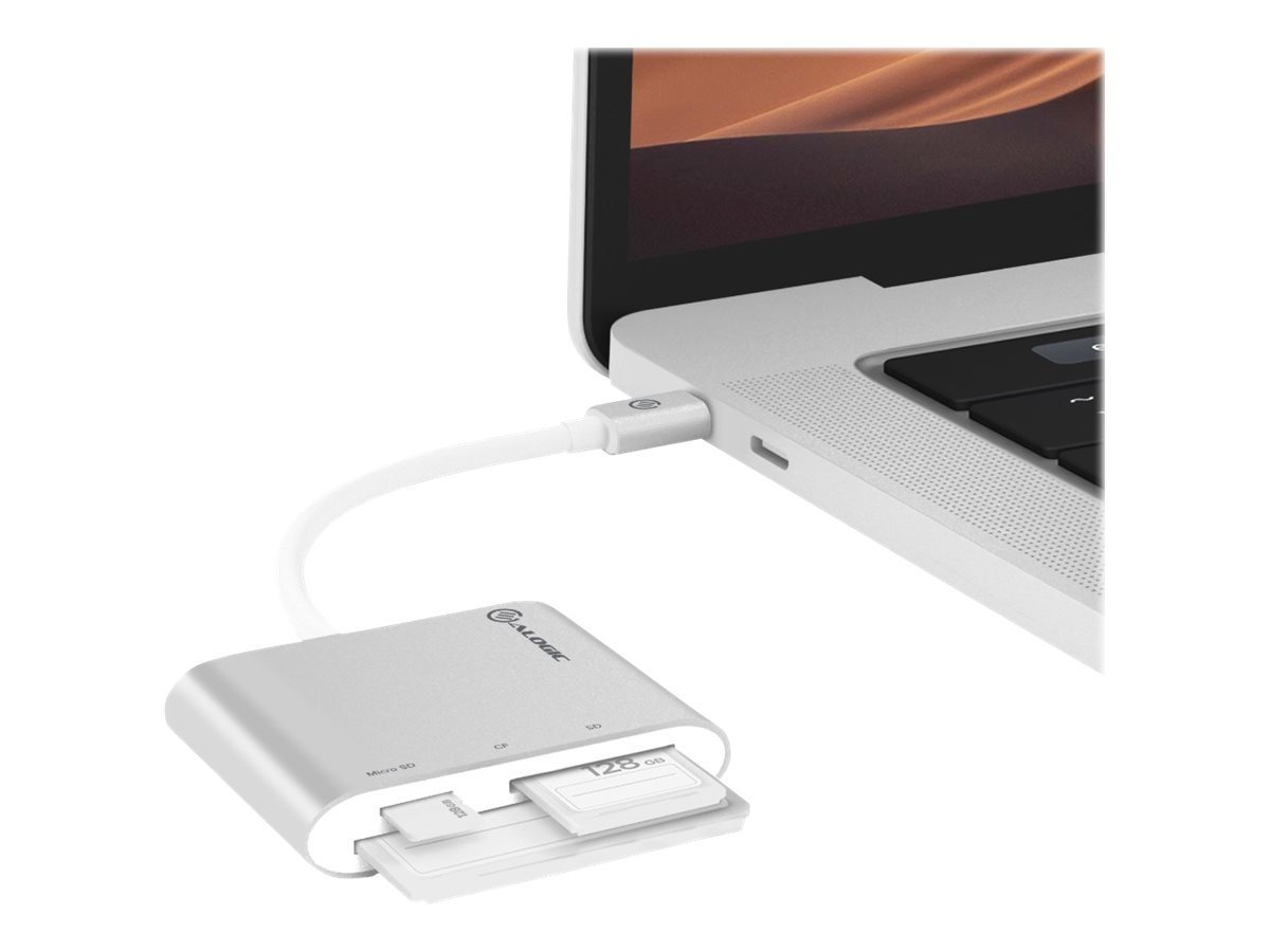 ALOGIC Speicherkartenleser ALOGIC Card Reader USB-C SD, Micro SD, Compact Flash Silber von ALOGIC