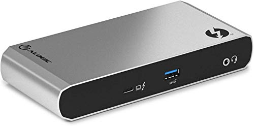 ALOGIC Thunderbolt 3.0 Turbo Dockingstation mit USB-C Kompatibilität, Dual Display 4K @ 60Hz, 2X DisplayPort, 2X USB-C (10G), 1x USB-A (10G), 2X USB-A (5G), Gigabit Ethernet und Combo Kopfhörer von ALOGIC