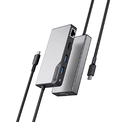 ALOGIC USB-C Fusion MAX 6-in-1 Hub V2-2 x USB-A (5G), 1 x USB-C (5G & 100W PD), HDMI (4K@60Hz), VGA und RJ45 Gigabit Ethernet von ALOGIC