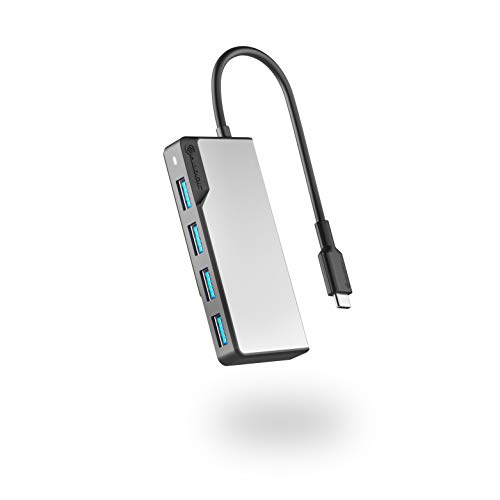 ALOGIC USB-C Fusion Swift Hub, 4-in-1 Typ C Adapter, USB A 3.0 Datenrate von 5 Gbit/s, kompatibel mit MacBook Pro/Air und iPad Pro/Air von ALOGIC