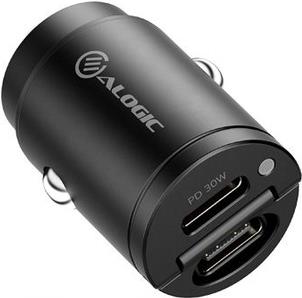 Alogic Rapid Power Mini - Auto-Netzteil - 30 Watt - 3 A - Fast Charge - 2 Ausgabeanschlussstellen (24 pin USB-C) (CRCC30) von ALOGIC