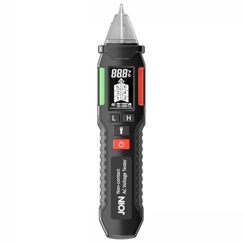 JOIN 98-853 Spannungs- und Temperaturdetektor mit LED-Taschenlampe, Multifunktions-LCD-Display und integriertem Clip, berührungslose Erkennung 12-1000 V, Silikon-Tasten, automatische Abschaltung JOIN 98-853 Spannungs- und Temperaturdetektor mit LED-Taschenlampe, Multifunktions-LCD-Display und integriertem Clip, berührungslose Erkennung 12-1000 V, Silikon-Tasten, automatische Abschaltung von ALPHA ELETTRONICA