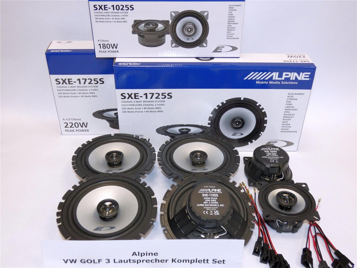 ALPINE Alpine Lautsprecher passend für Golf 3 Komplett-Set vorne und hinten Auto-Lautsprecher ALPINE Alpine Lautsprecher passend für Golf 3 Komplett-Set vorne und hinten Auto-Lautsprecher von ALPINE