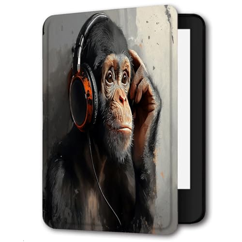 Hülle kompatibel für Kindle Oasis 10.Generation (2019 Modell) und 9.Generation (2017 Modell) Schutzhülle mit Standfunktion und Auto Sleep/Wake Funktion,Kopfhörer AFFE von ALTCIRNMD