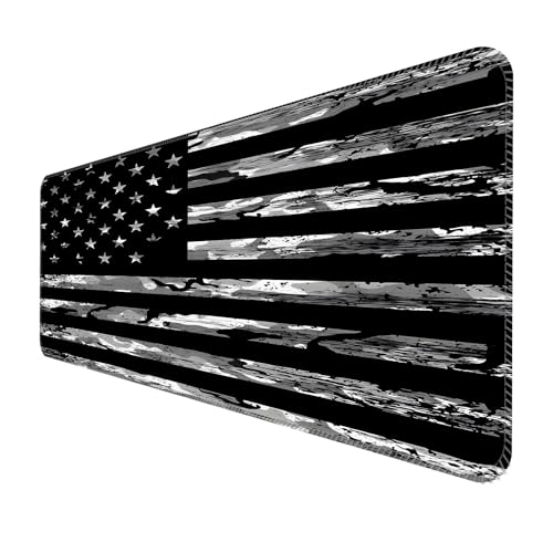 ALTEKO Großes Gaming-Mauspad, Computer-Mauspad, lustige Schreibtischunterlage, Dekoration, große, niedliche Schreibtischunterlage, rutschfeste Unterseite, 80 x 30 cm, Retro-amerikanische Flagge von ALTEKO