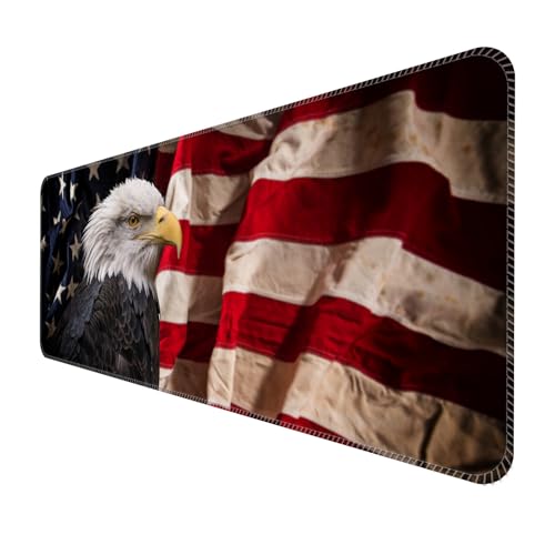ALTEKO Großes Gaming-Mauspad, Computer-Mauspad, lustige Schreibtischunterlage, Dekoration, große, niedliche Schreibtischunterlage, rutschfeste Unterseite, 80 x 30 cm, cooler amerikanischer Adler ALTEKO Großes Gaming-Mauspad, Computer-Mauspad, lustige Schreibtischunterlage, Dekoration, große, niedliche Schreibtischunterlage, rutschfeste Unterseite, 80 x 30 cm, cooler amerikanischer Adler von ALTEKO