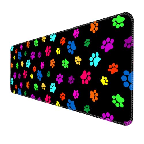 ALTEKO Großes Gaming-Mauspad, Computer-Mauspad, lustige Schreibtischunterlage, Dekoration, große, niedliche Schreibtischunterlage, rutschfeste Unterseite, 80 x 30 cm, niedliche bunte Hundepfoten ALTEKO Großes Gaming-Mauspad, Computer-Mauspad, lustige Schreibtischunterlage, Dekoration, große, niedliche Schreibtischunterlage, rutschfeste Unterseite, 80 x 30 cm, niedliche bunte Hundepfoten von ALTEKO