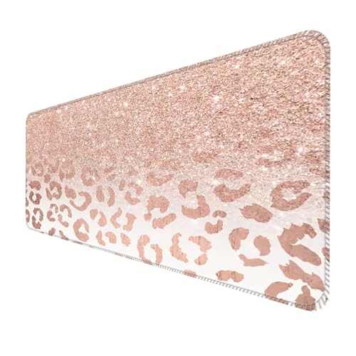 ALTEKO Großes Gaming-Mauspad, Computer-Mauspad, lustige Schreibtischunterlage, Dekoration, große, niedliche Schreibtischunterlage, rutschfeste Unterseite, 80 x 30 cm, rosa Glitzer-Leopard ALTEKO Großes Gaming-Mauspad, Computer-Mauspad, lustige Schreibtischunterlage, Dekoration, große, niedliche Schreibtischunterlage, rutschfeste Unterseite, 80 x 30 cm, rosa Glitzer-Leopard von ALTEKO
