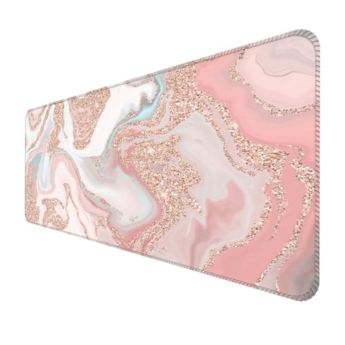 ALTEKO Großes Gaming-Mauspad, Computer-Mauspad, lustige Schreibtischunterlage, Dekoration, große, niedliche Schreibtischunterlage, rutschfeste Unterseite, 80 x 30 cm, rosa Glitzermarmor ALTEKO Großes Gaming-Mauspad, Computer-Mauspad, lustige Schreibtischunterlage, Dekoration, große, niedliche Schreibtischunterlage, rutschfeste Unterseite, 80 x 30 cm, rosa Glitzermarmor von ALTEKO