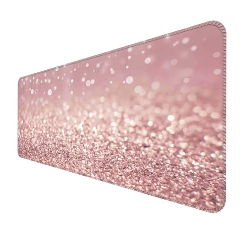 ALTEKO Großes Gaming-Mauspad, Computer-Mauspad, lustige Schreibtischunterlage, Dekoration, große, niedliche Schreibtischunterlage, rutschfeste Unterseite, 80 x 30 cm, rosa Glitzermuster ALTEKO Großes Gaming-Mauspad, Computer-Mauspad, lustige Schreibtischunterlage, Dekoration, große, niedliche Schreibtischunterlage, rutschfeste Unterseite, 80 x 30 cm, rosa Glitzermuster von ALTEKO