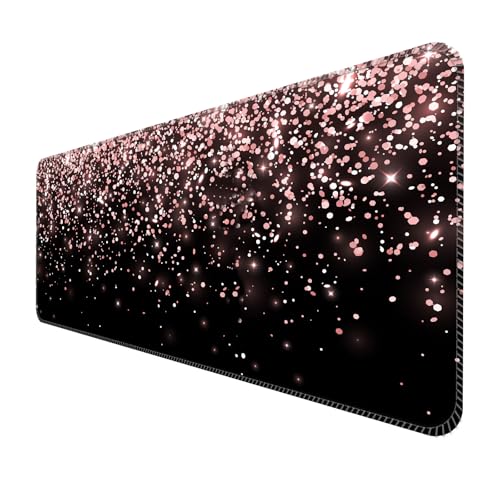 ALTEKO Großes Gaming-Mauspad, Computer-Mauspad, lustige Schreibtischunterlage, Dekoration, große, niedliche Schreibtischunterlage, rutschfeste Unterseite, 80 x 30 cm, schwarze Glitzersterne ALTEKO Großes Gaming-Mauspad, Computer-Mauspad, lustige Schreibtischunterlage, Dekoration, große, niedliche Schreibtischunterlage, rutschfeste Unterseite, 80 x 30 cm, schwarze Glitzersterne von ALTEKO