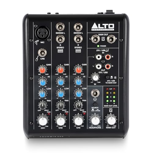 Alto TrueMix 500 Mischpult mit XLR Mic In und USB Audio Interface für Podcasting, Live Performance, Streaming, Recording, DJ - Mac & PC von ALTO