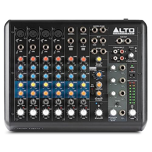 Alto TrueMix 800FX Audio Mixer mit 4 XLR-Mikrofoneingängen, USB Audio Interface und Bluetooth für Podcasting, Live-Auftritte, Recording, DJ, Mac & PC von ALTO