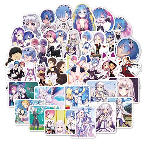 ALTcompluser 50 Stk Anime Re:Zero Starting Life in Another World Stickers Rem Ram Wasserdicht Vinyl Aufkleber für Laptop, Macbook, Gepäck, Skateboard ALTcompluser 50 Stk Anime Re:Zero Starting Life in Another World Stickers Rem Ram Wasserdicht Vinyl Aufkleber für Laptop, Macbook, Gepäck, Skateboard von ALTcompluser