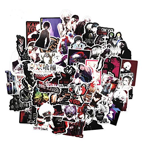 ALTcompluser 50 Stk Tokyo Ghoul Stickers Wasserdicht Aufkleber Vinyl Aufkleber für Laptop, Macbook, Gepäck, Skateboard von ALTcompluser