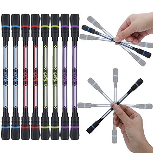 ALTcompluser 8 Stück Spinning Pen - 0.5mm Penspinning Stift Schreibbar Rollen Finger Rotationsstift Penspinning Stift, Drehen Pen Rutschfester für Kinder Erwachsene Studentenunterhaltung Bürobedarf von ALTcompluser