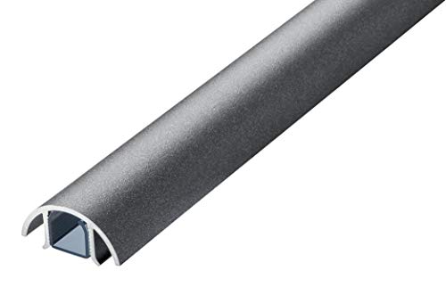 Mini Design Aluminium Kabelkanal - 30mm breit in schwarz stumpf matt RAL9005 Kabelschacht Leitungskanal für Lautsprecher EIN Kabel (Länge: 140cm) von ALUNOVO