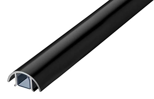 Mini Design Aluminium Kabelkanal - 30mm breit in schwarz stumpf matt RAL9005 Kabelschacht Leitungskanal für Lautsprecher EIN Kabel (Länge: 40cm) von ALUNOVO