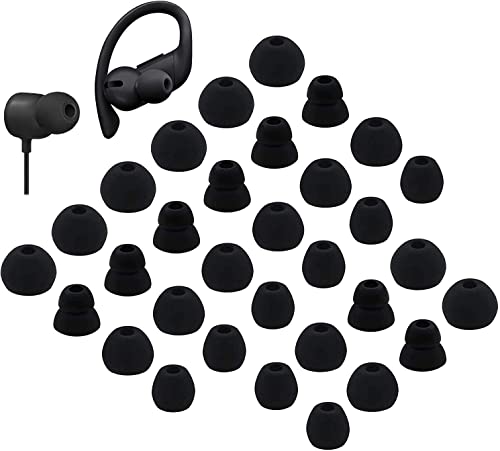 ALXCD Ohrstöpsel Kompatibel mit Powerbeats Pro Kopfhörern, 16 Paar S/M/L/D 4 Größen Weiche Silikon Ohrstöpsel Ohrstöpsel Kompatibel mit Powerbeats Pro Black 16 Paar von ALXCD