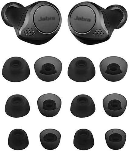 ALXCD Ohrstöpsel für Jabra Elite 75t Kopfhörer, 6 Paar Ersatz-Ohrstöpsel aus Silikon, passend für Jabra Elite Active 65t 75t S/M/L grau von ALXCD