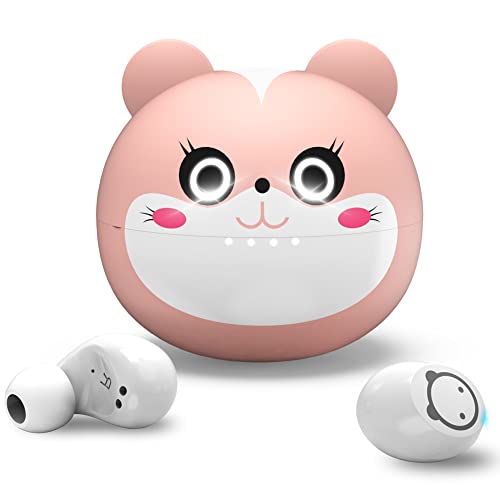 AMAFACE Kabellose Bluetooth-In-Ear-Kopfhörer für Mädchen, rosa, IPX5 wasserdicht, HiFi Stereo, LED-Anzeige, für iPhone Android von AMAFACE