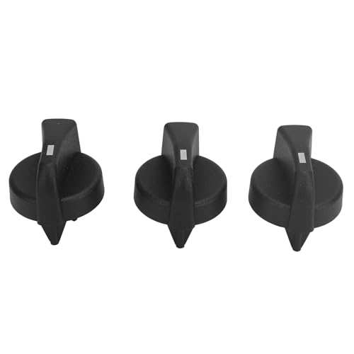 3 Pcs Wärmungsregelknopf: 121 0001 000, Heizungslüftergeschwindigkeitsmodus Klimaregelknopf Ersatz für Peterbilt 330 335 357 367 (Schwarz) von AMAKO