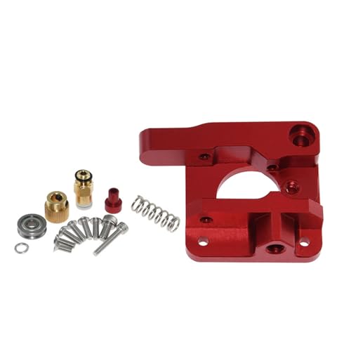 3D Drucker Extruder Doppelgetriebe Aluminium Legierung Metallteile Rot für CR10 10S Serie, Ender 3 Upgrades, Hochpräzisions Extruder Kit (Linke Hand) von AMAKO