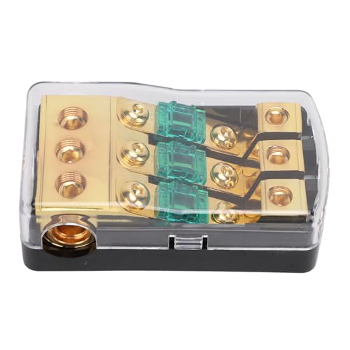 Mini ANL Sicherungshalter: 0 2 4 Gauge In, 4 6 8 Gauge Out, 60 Ampere Sicherungsblock für Auto, LKW und Boot Audio Stereoverstärker (3 Wege) von AMAKO