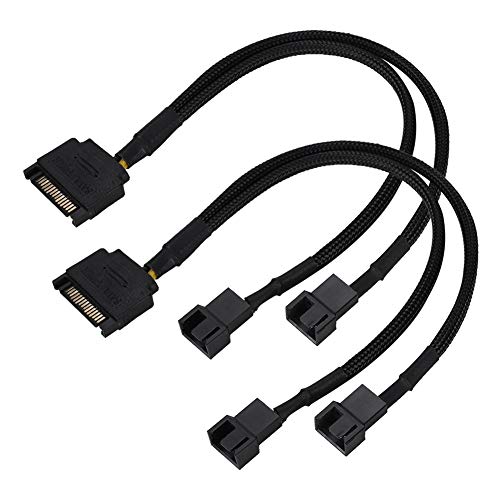 SATA 15PIN zu 2x4PIN Kühler Lüfter Adapterkabel,langlebiges 22AWG Kabel,für PC Gehäuselüfter,2 Stück pro Packung SATA 15PIN zu 2x4PIN Kühler Lüfter Adapterkabel,langlebiges 22AWG Kabel,für PC Gehäuselüfter,2 Stück pro Packung von AMAKO