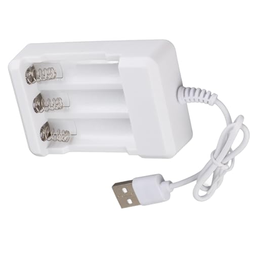 USB Batterieladegerät Tragbares ABS 5V DREI Slots Ladegerät für AA AAA wiederaufladbare Batterien mit USB Stecker für PC Laptop Powerbank Weiß USB Batterieladegerät Tragbares ABS 5V DREI Slots Ladegerät für AA AAA wiederaufladbare Batterien mit USB Stecker für PC Laptop Powerbank Weiß von AMAKO