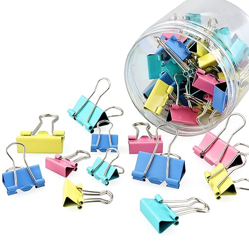 Foldback Klammern, 66 Stück Foldback-Klammern Büroklammern Foldback Klemmen Klammer Vielzweckklammern Papier Bunte Metall Binder Clips Papierklammern für Fotos Notizen Briefpapier Bürobedarf, 19mm Foldback Klammern, 66 Stück Foldback-Klammern Büroklammern Foldback Klemmen Klammer Vielzweckklammern Papier Bunte Metall Binder Clips Papierklammern für Fotos Notizen Briefpapier Bürobedarf, 19mm von AMANDELIZABE