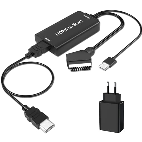AMANKA HDMI auf Scart Konverter Adapter HDMI zu Scart mit HDMI Kabel und Scart Kabel Full HD 1080P Video Audio Wandler für HDTV STB VHS Xbox PS3 Sky DVD Blu-ray usw von AMANKA
